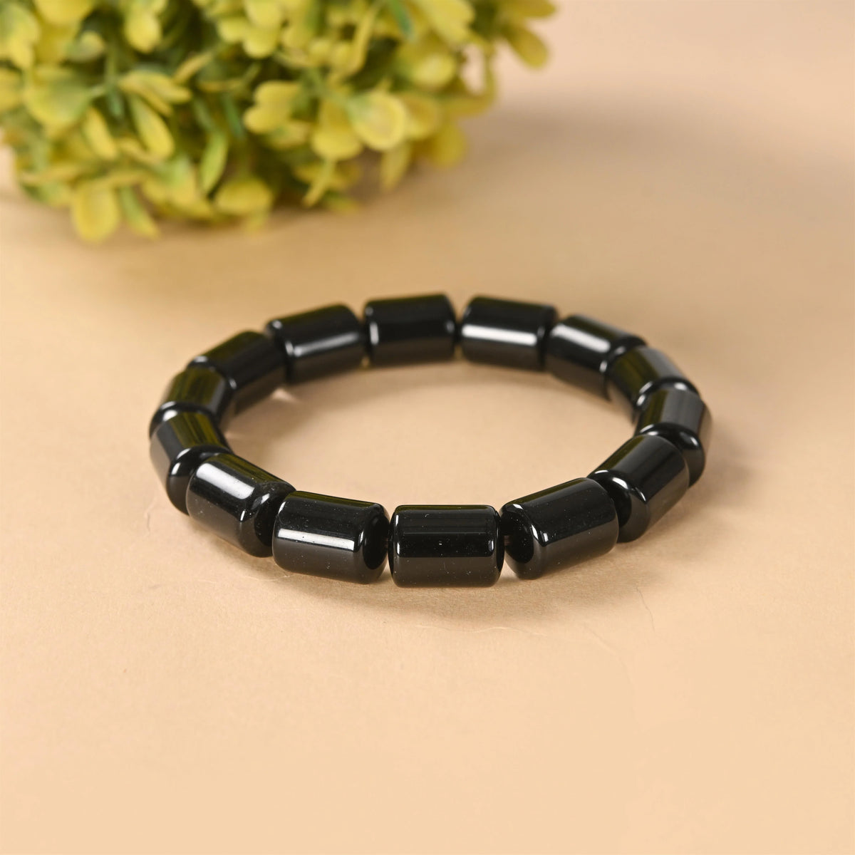 Black Tourmaline Cylinder Bracelet