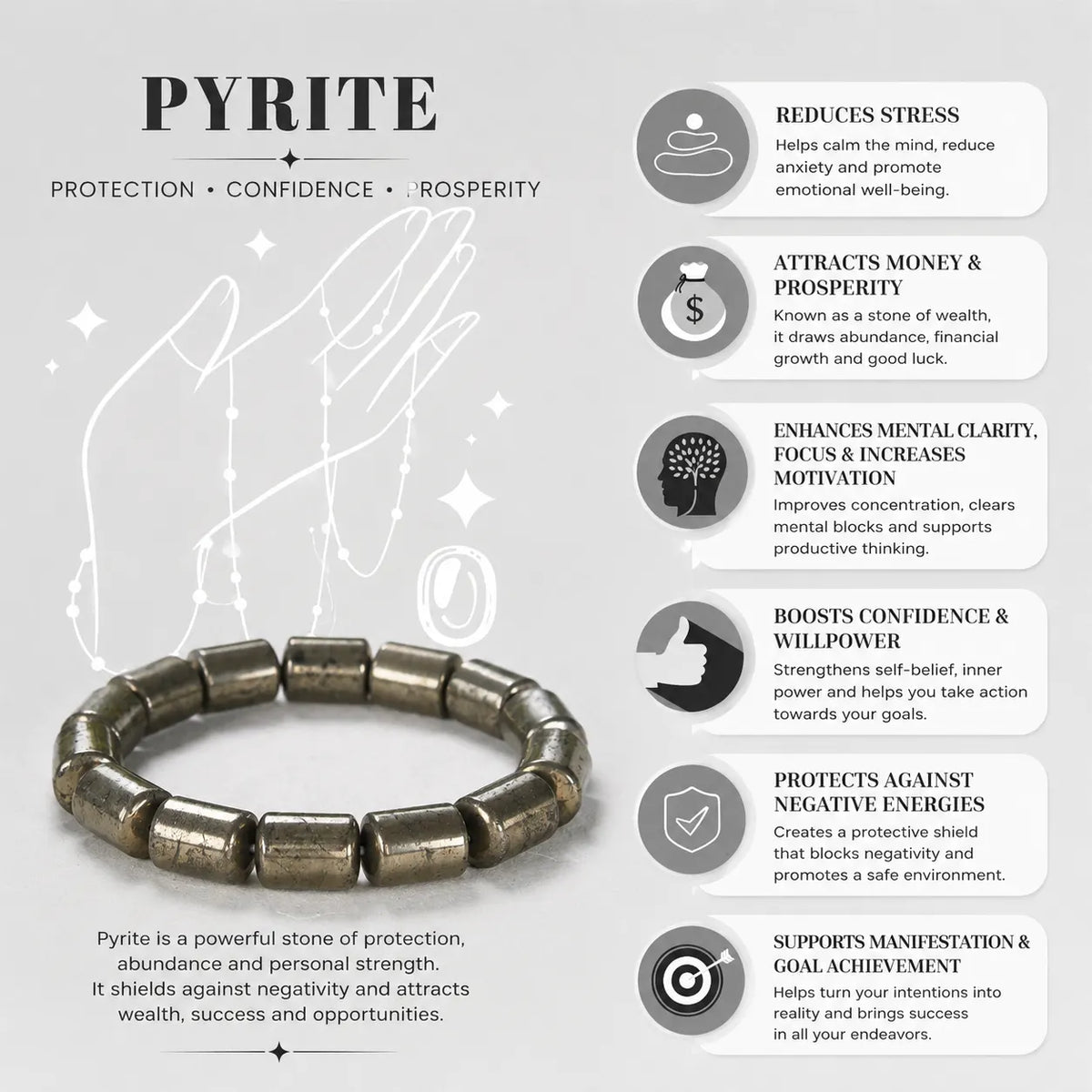 Pyrite Cylinder Bracelet