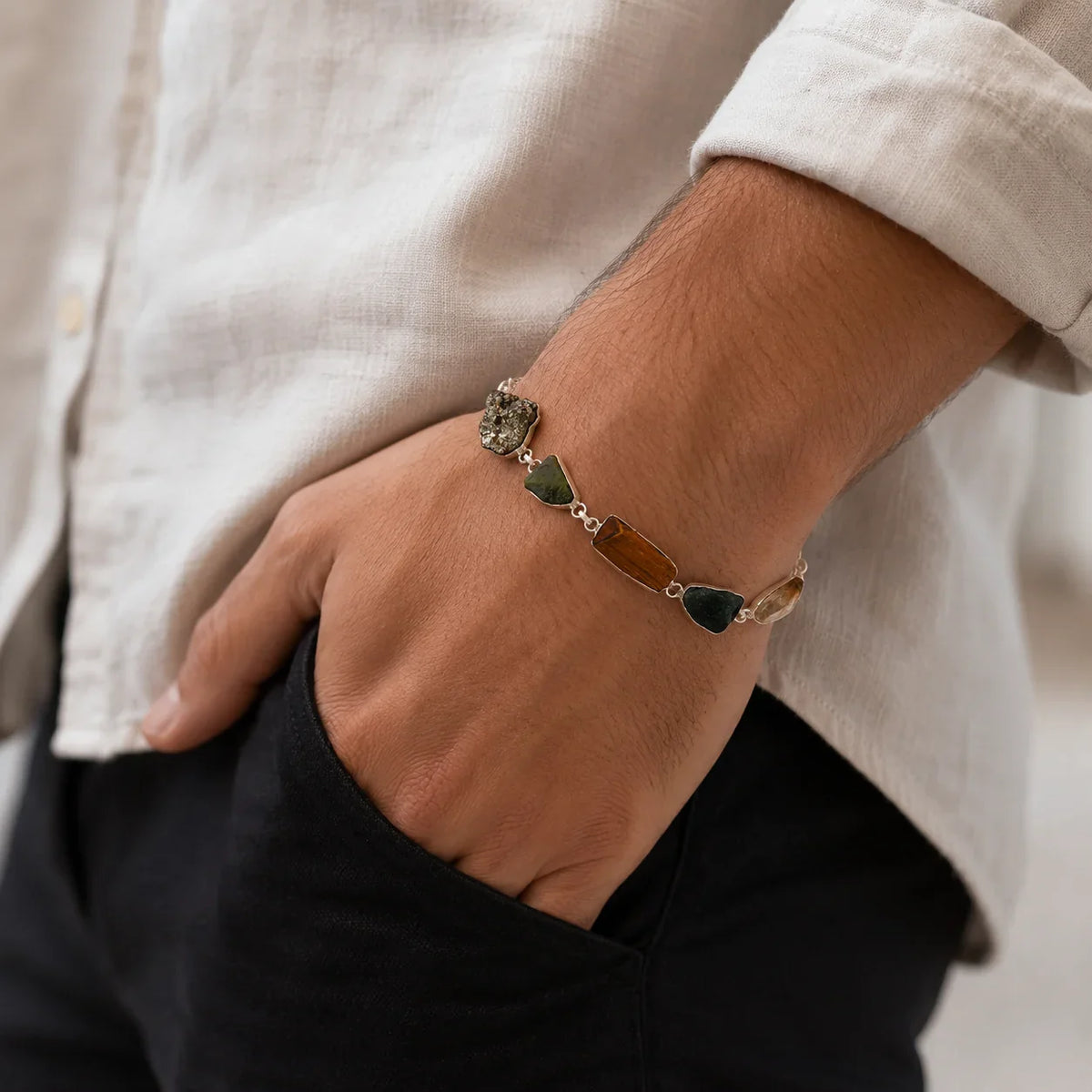 Raw Dhan Yog Bracelet – Uncut Crystal Wealth Chain