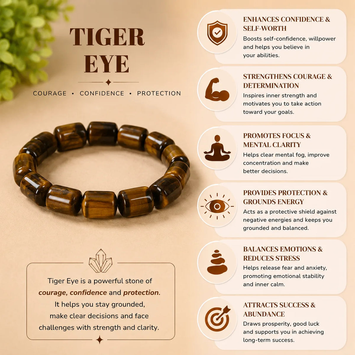 Tiger Eye Cylinder Bracelet